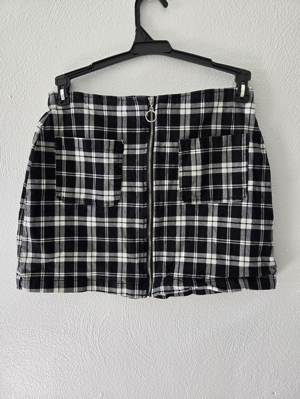 Tgla Black Plaid Mini Skirt